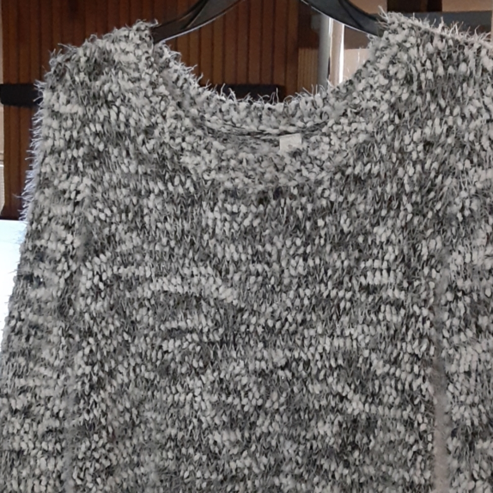 Black and white long sleeve sweater